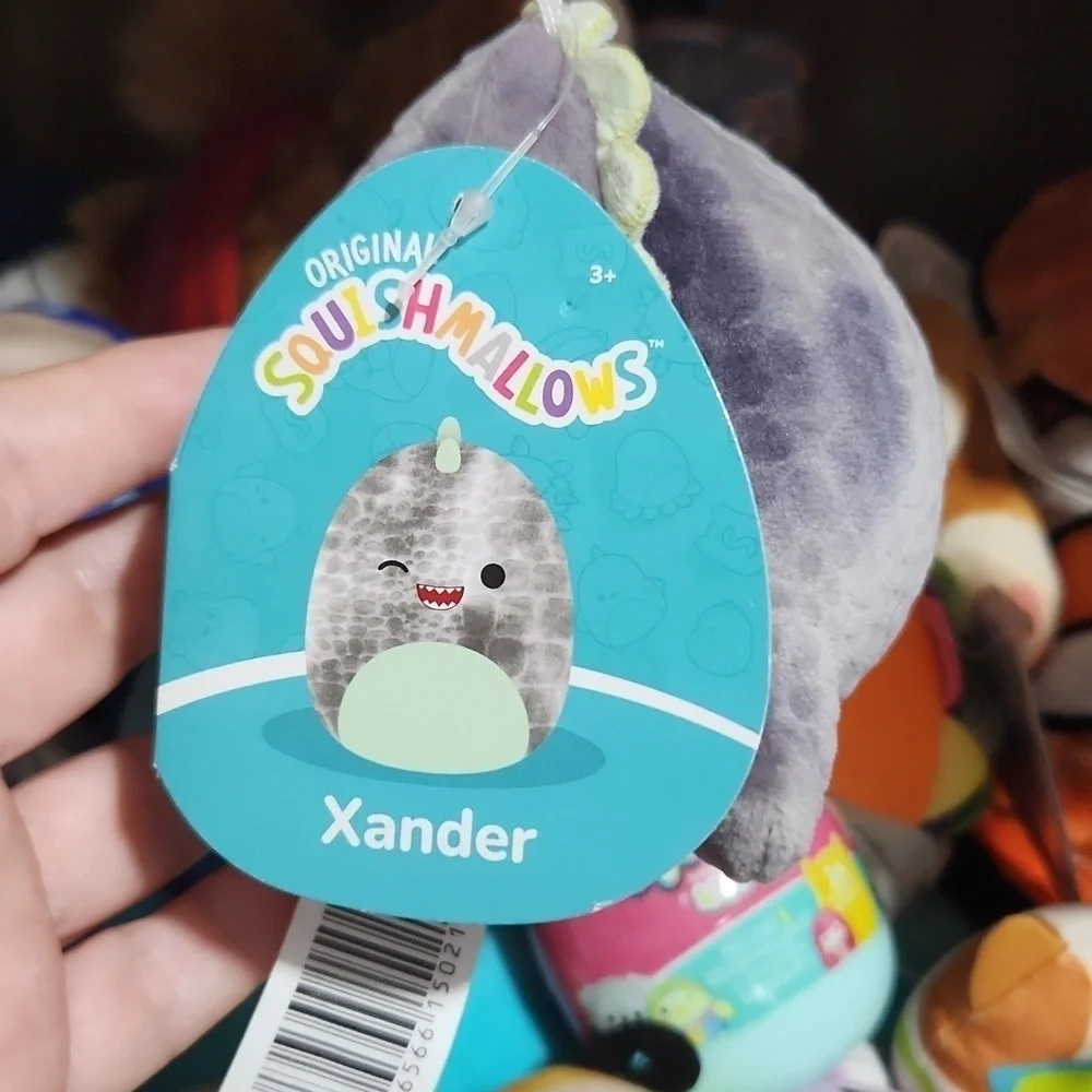 Squishmallow Xander Squishmallow Clip Dino Bag Keychain